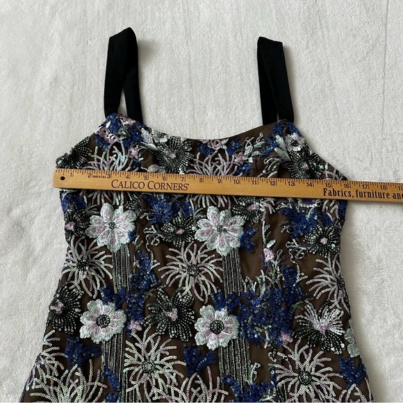 ELLIATT Floral Iridescent Sequin Mesh Midi Dress Medium - Picture 11 of 16